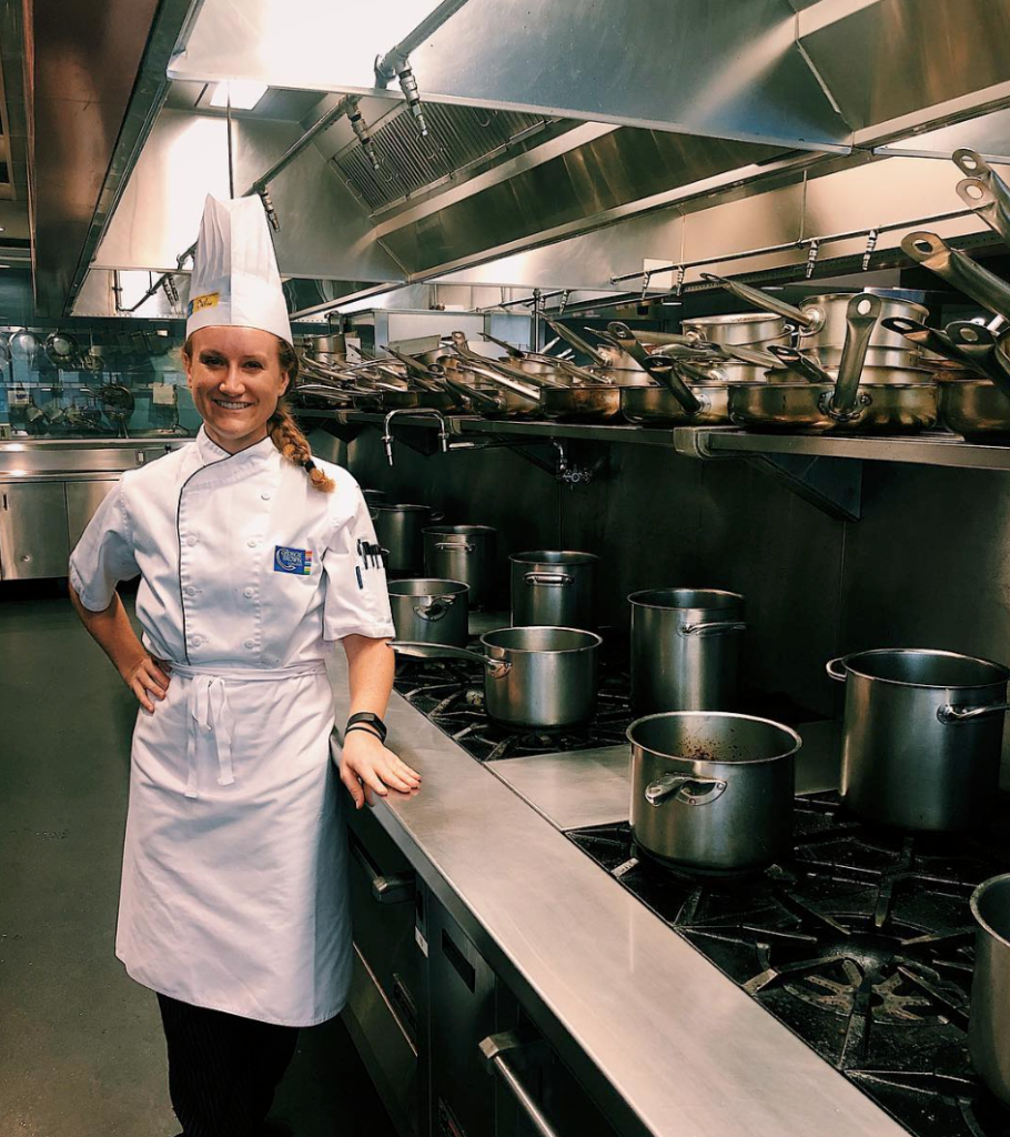 superyacht chef grace in the galley of a yacht