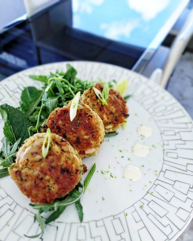 @yachtchefmed Crab cakes ...classic known all around..here with Asian twist, and yuzu Mayo ​​​​​​​​
.​​​​​​​​
.​​​​​​​​
.​​​​​​​​
.​​​​​​​​
.​​​​​​​​
​​​​​​​​
#crabcakes #lunch #season #yachtchef #carribean #seafood #fresh #gourmet #yachtlife ​​​​​​​​
@galleysouschef @thesuperyachtchef #cooking #food #foodporn #foodie #instafood #cooking #foodphotography #cook #foodgasm #foodstagram #foodlover #dinner #foodblogger #eat #gastronomia #homemade #catering #healthyfood #foodporn #instachef #theartofplating