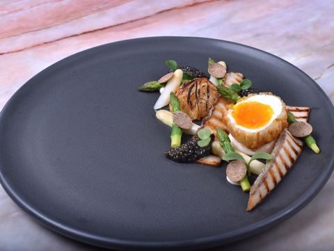 @the_kiwi_travelling_chef Smoked kingfish belly bacon, hen’s egg wrapped in potato string, caviar, asparagus, truffle with a asparagus veloute.​​​​​​​​
.​​​​​​​​
.​​​​​​​​
.​​​​​​​​
.​​​​​​​​
 #newzealandchefs #yachtcheflife #hamachi #food #foodphotography #cheflife #cuisinestyle #chef #cooking #headchef #souschef #cheflife #truecooks #yachtchef #superyachtchef #thesuperyachtchef #instafood#chefsofinstagram #chefstalk #masterchef #privatechef #yachtchef #instachef #crewchef #yachtchefworld #tempchef #chefs #galleyteam #galleylife #amateurchef